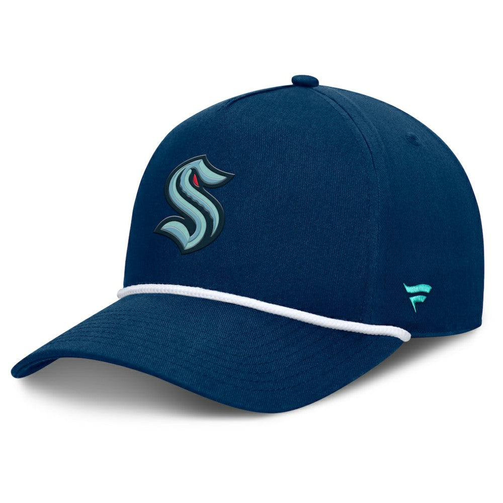 NHL Seattle Kraken Fanatics Authentic Pro Rink Roper A-Frame Adjustable Hat - Deep Sea Blue