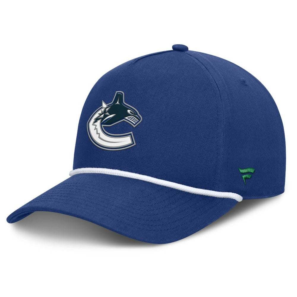 NHL Vancouver Canucks Fanatics Authentic Pro Rink Roper A-Frame Adjustable Hat - Blue