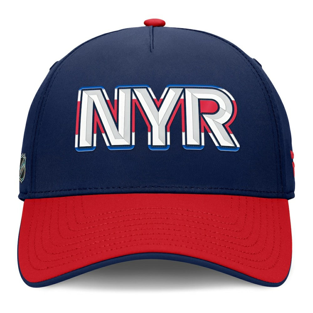 NHL New York Rangers Fanatics Authentic Pro Rink Team Code Flex Hat - Navy/Red
