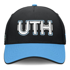 NHL Utah Mammoth Fanatics Authentic Pro Rink Team Code Flex Hat - Black/Light Blue