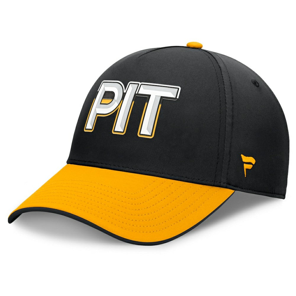 NHL Pittsburgh Penguins Fanatics Authentic Pro Rink Team Code Flex Hat - Black/Gold