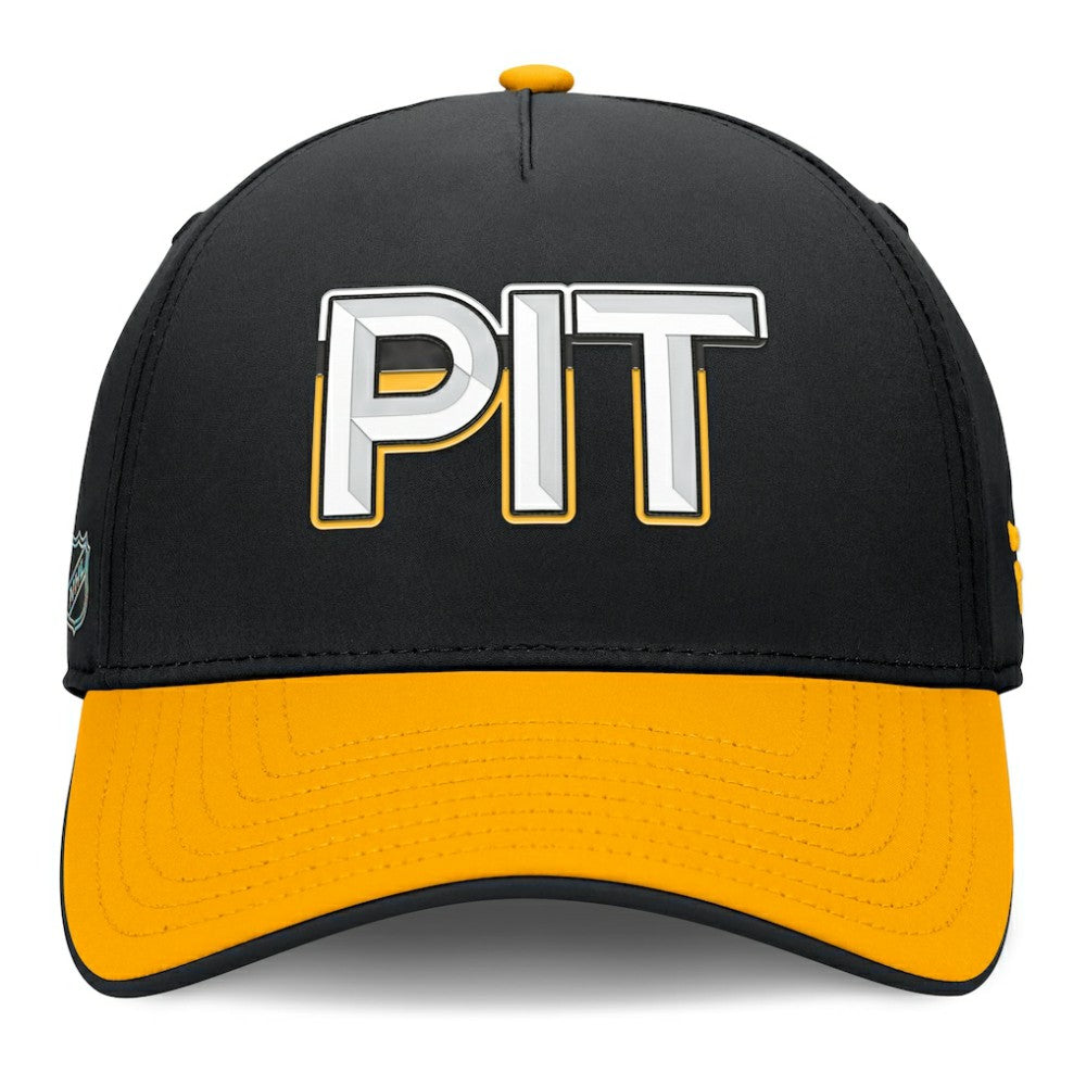 NHL Pittsburgh Penguins Fanatics Authentic Pro Rink Team Code Flex Hat - Black/Gold