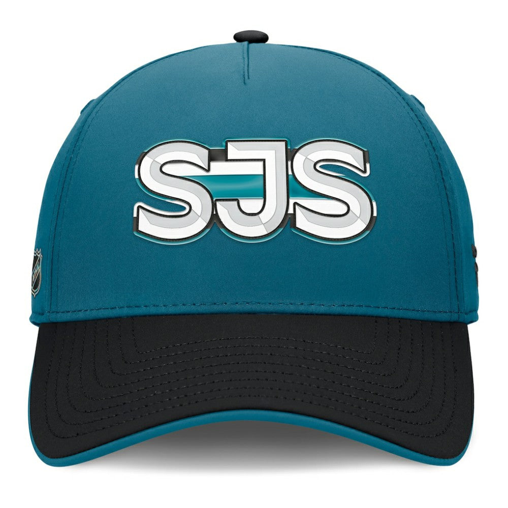 NHL San Jose Sharks Fanatics Authentic Pro Rink Team Code Flex Hat - Teal/Black