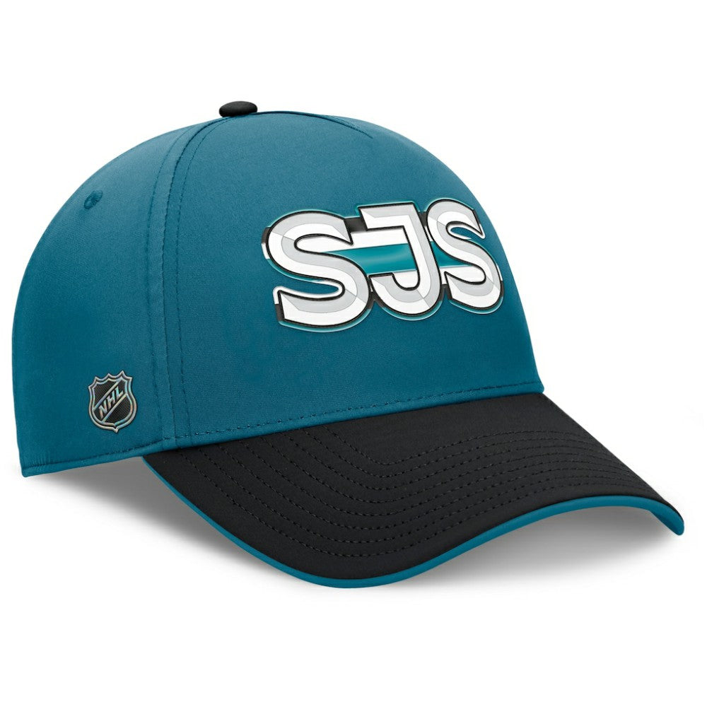 NHL San Jose Sharks Fanatics Authentic Pro Rink Team Code Flex Hat - Teal/Black