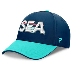 NHL Seattle Kraken Fanatics Authentic Pro Rink Team Code Flex Hat - Deep Sea Blue/Light Blue