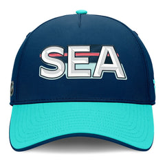 NHL Seattle Kraken Fanatics Authentic Pro Rink Team Code Flex Hat - Deep Sea Blue/Light Blue