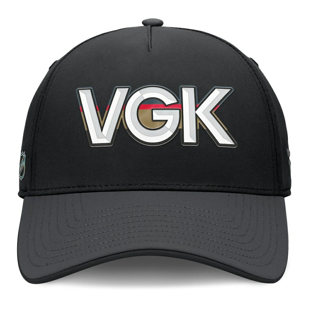 NHL Vegas Golden Knights Fanatics Authentic Pro Rink Team Code Flex Hat - Black/Charcoal