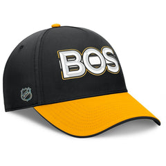 NHL Boston Bruins Fanatics Authentic Pro Rink Team Code Flex Hat - Black/Gold