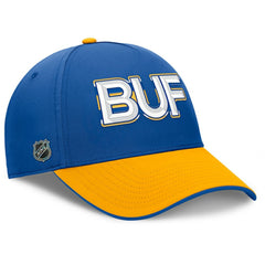 NHL Buffalo Sabres Fanatics Authentic Pro Rink Team Code Flex Hat - Royal/Gold