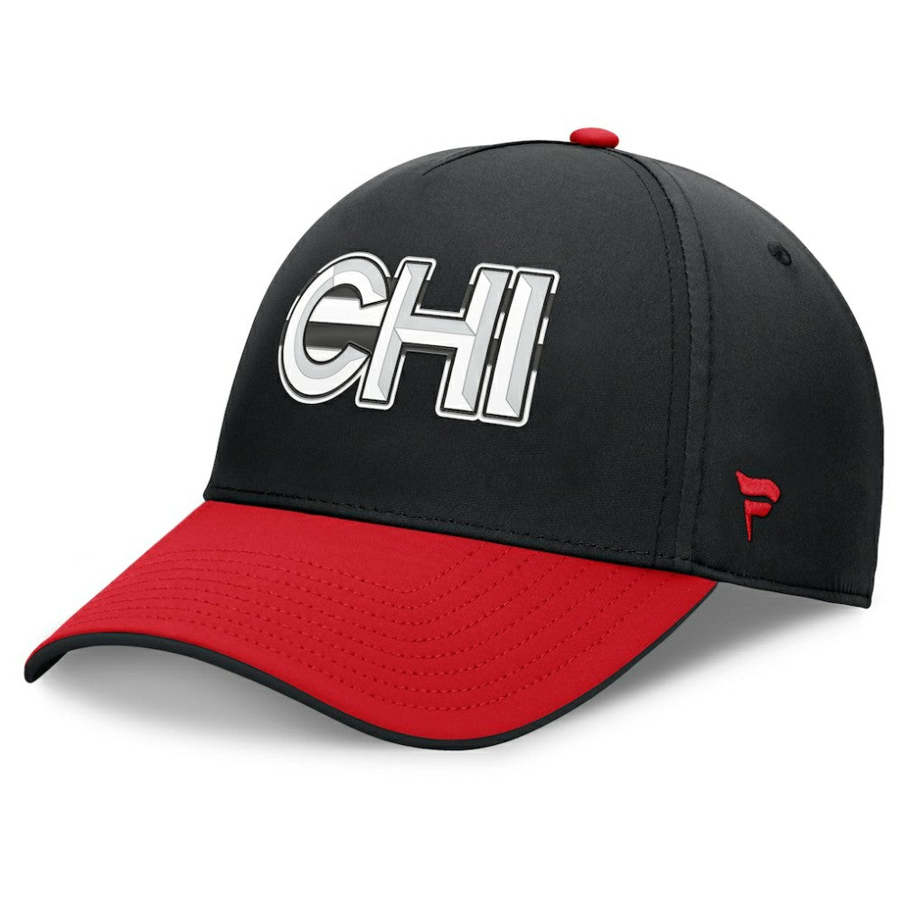 NHL Chicago Blackhawks Fanatics Authentic Pro Rink Team Code Flex Hat - Black/Red