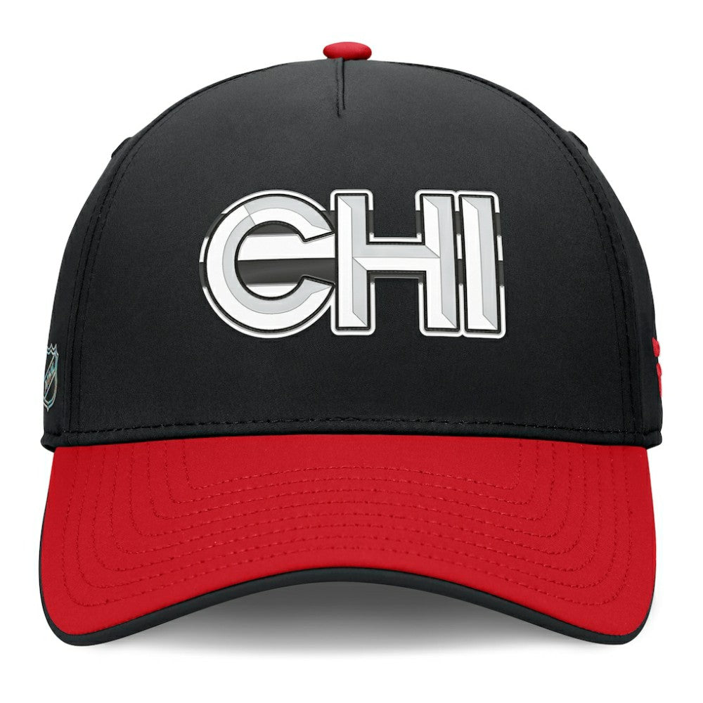 NHL Chicago Blackhawks Fanatics Authentic Pro Rink Team Code Flex Hat - Black/Red