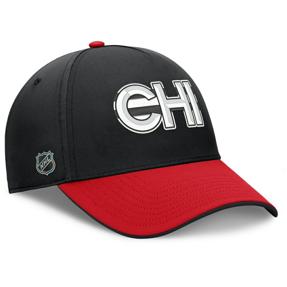 NHL Chicago Blackhawks Fanatics Authentic Pro Rink Team Code Flex Hat - Black/Red