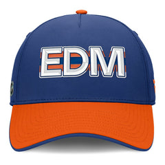 NHL Edmonton Oilers Fanatics Authentic Pro Rink Team Code Flex Hat - Royal/Orange