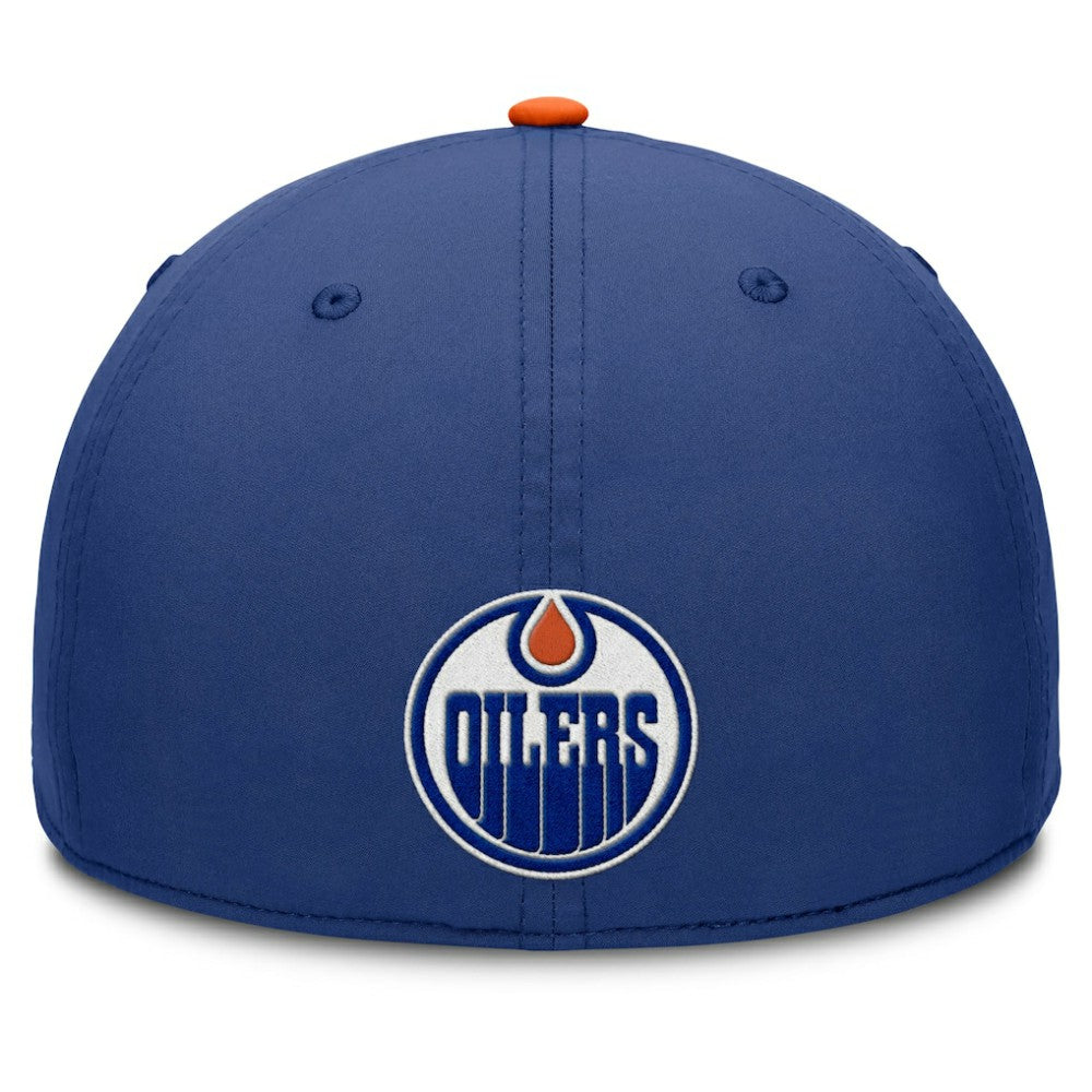 NHL Edmonton Oilers Fanatics Authentic Pro Rink Team Code Flex Hat - Royal/Orange