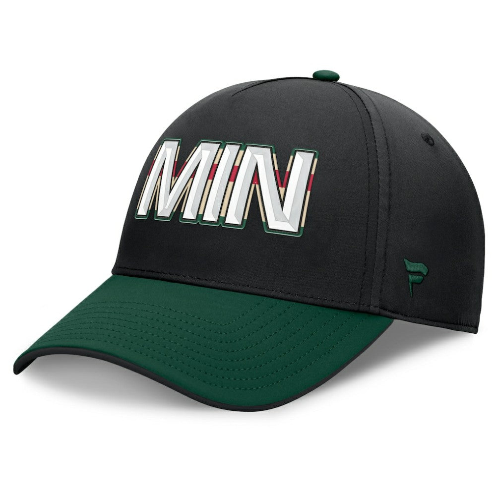 NHL Minnesota Wild Fanatics Authentic Pro Rink Team Code Flex Hat - Black/Green