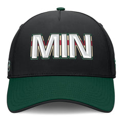 NHL Minnesota Wild Fanatics Authentic Pro Rink Team Code Flex Hat - Black/Green