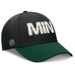 NHL Minnesota Wild Fanatics Authentic Pro Rink Team Code Flex Hat - Black/Green