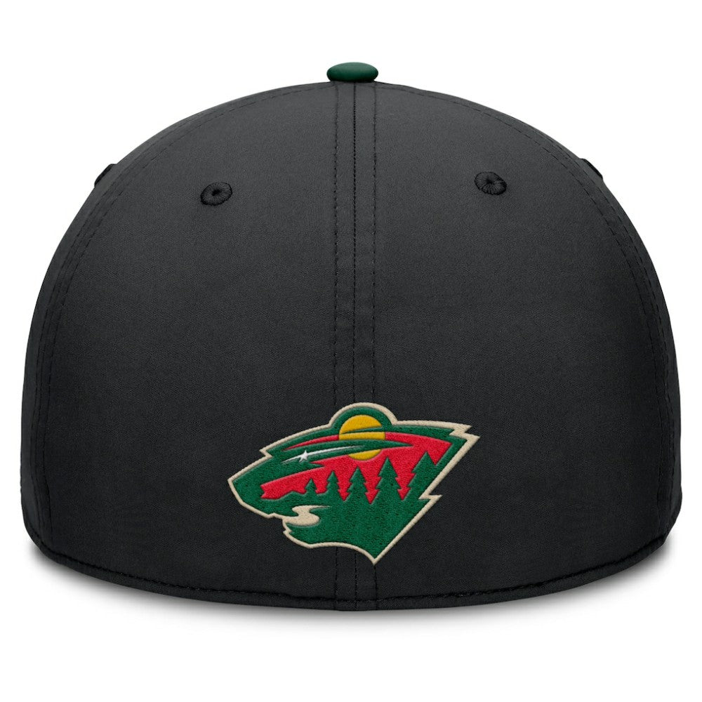 NHL Minnesota Wild Fanatics Authentic Pro Rink Team Code Flex Hat - Black/Green