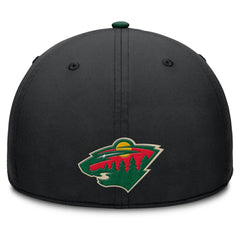 NHL Minnesota Wild Fanatics Authentic Pro Rink Team Code Flex Hat - Black/Green