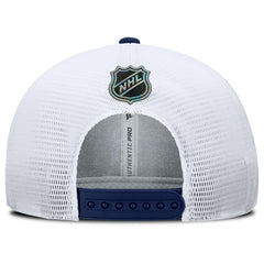 NHL New York Rangers Fanatics Authentic Pro Rink Lockup Adjustable Trucker Hat - Navy/White