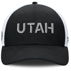 NHL Utah Mammoth Fanatics Authentic Pro Rink Lockup Adjustable Trucker Hat - Black/White