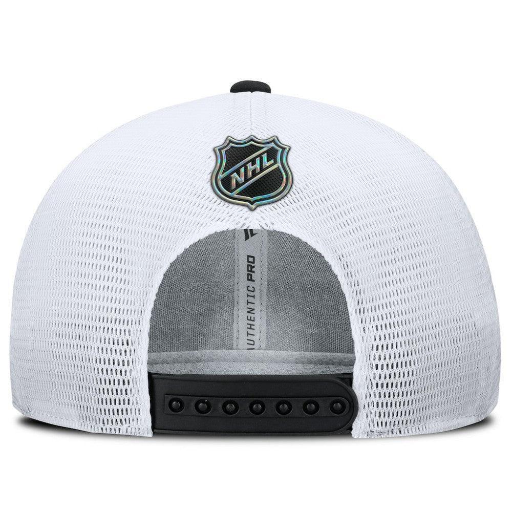 NHL Utah Mammoth Fanatics Authentic Pro Rink Lockup Adjustable Trucker Hat - Black/White