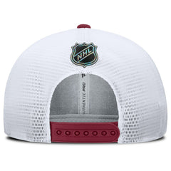NHL Colorado Avalanche Fanatics Authentic Pro Rink Lockup Adjustable Trucker Hat - Burgundy/White
