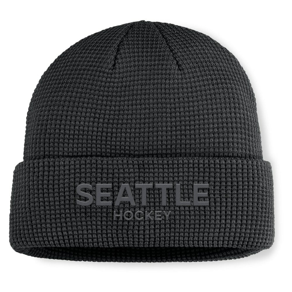 NHL Seattle Kraken Fanatics Authentic Pro Road Cuffed Knit Hat - Black