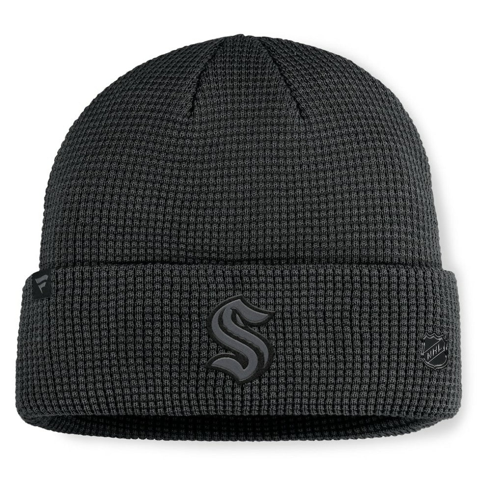 NHL Seattle Kraken Fanatics Authentic Pro Road Cuffed Knit Hat - Black