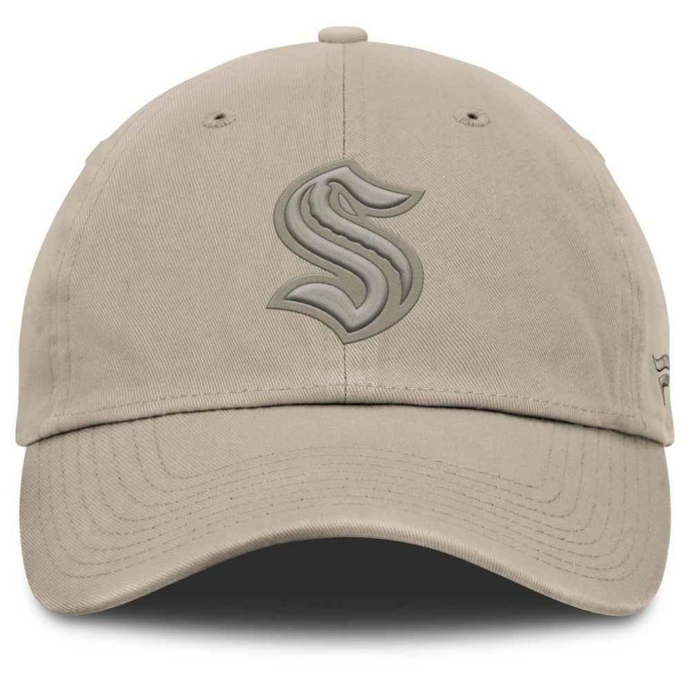 NHL Seattle Kraken Fanatics Authentic Pro Road Adjustable Hat - Tan