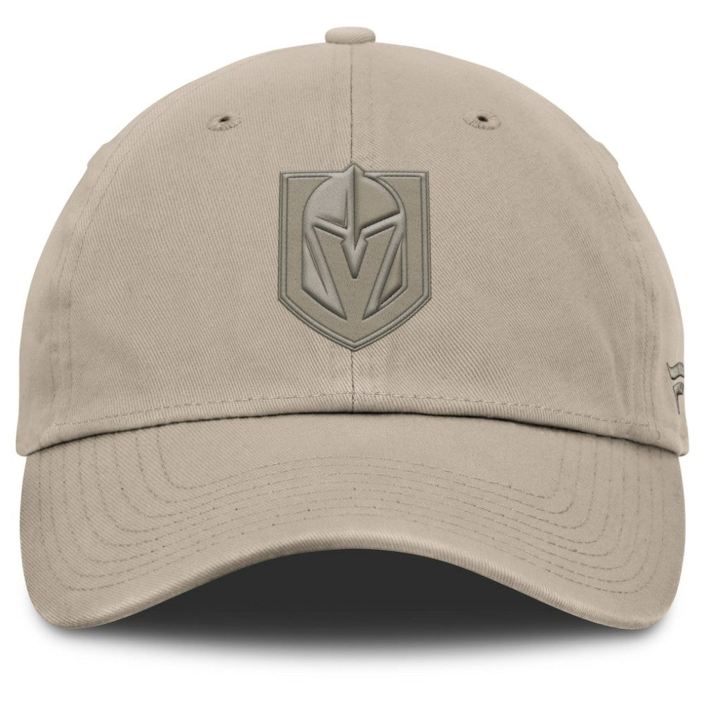 NHL Vegas Golden Knights Fanatics Authentic Pro Road Adjustable Hat - Tan