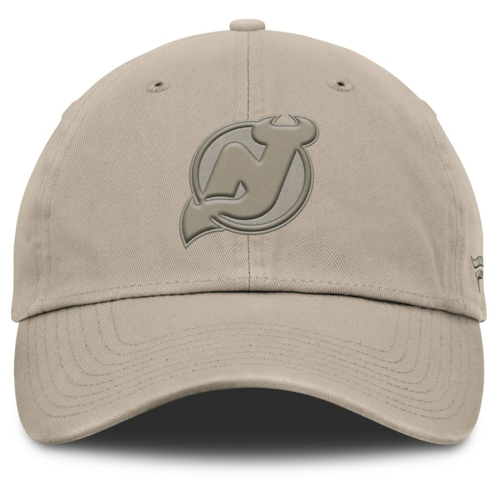 NHL New Jersey Devils Fanatics Authentic Pro Road Adjustable Hat - Tan