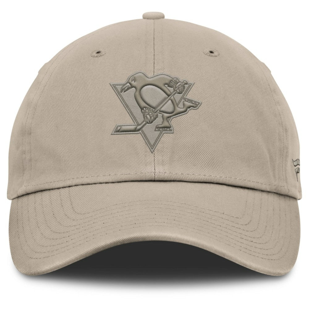NHL Pittsburgh Penguins Fanatics Authentic Pro Road Adjustable Hat - Tan