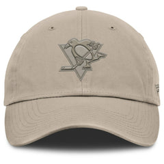 NHL Pittsburgh Penguins Fanatics Authentic Pro Road Adjustable Hat - Tan