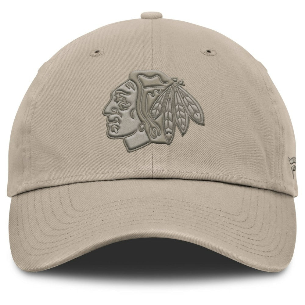 NHL Chicago Blackhawks Fanatics Authentic Pro Road Adjustable Hat - Tan