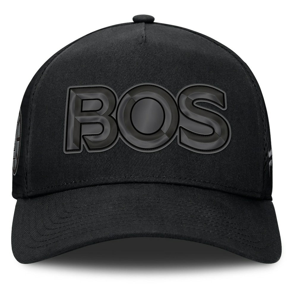 NHL Boston Bruins Fanatics Authentic Pro Road Team Code Trucker Adjustable Hat - Black