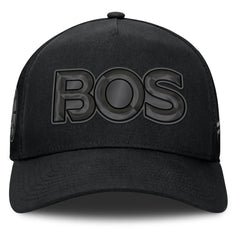 NHL Boston Bruins Fanatics Authentic Pro Road Team Code Trucker Adjustable Hat - Black