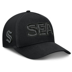 NHL Seattle Kraken Fanatics Authentic Pro Road Team Code Trucker Adjustable Hat - Black