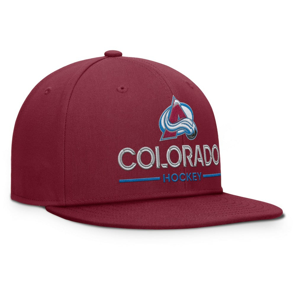 NHL Colorado Avalanche Fanatics Authentic Pro Rink Lockup Snapback Hat - Burgundy