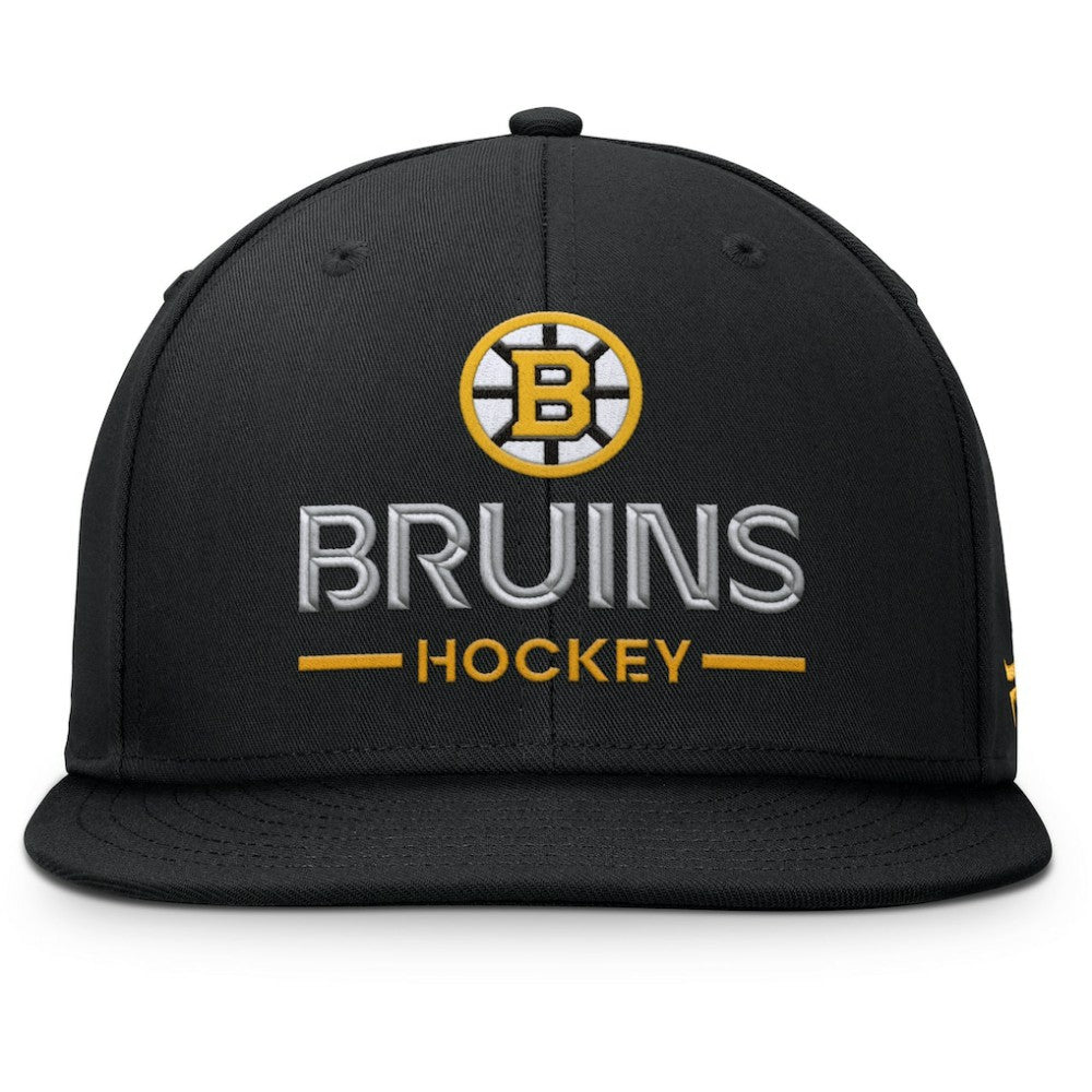 NHL Boston Bruins Fanatics Authentic Pro Rink Lockup Snapback Hat - Black