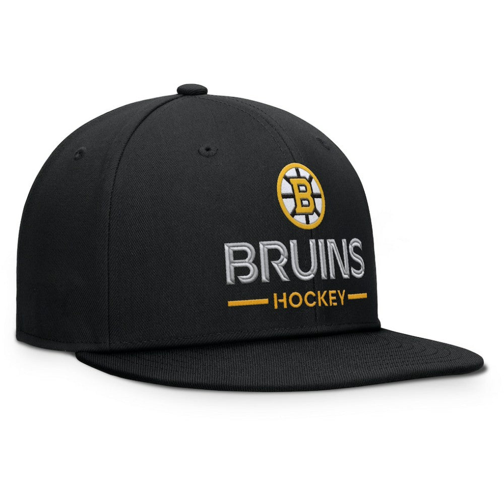 NHL Boston Bruins Fanatics Authentic Pro Rink Lockup Snapback Hat - Black
