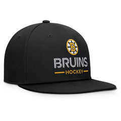 NHL Boston Bruins Fanatics Authentic Pro Rink Lockup Snapback Hat - Black