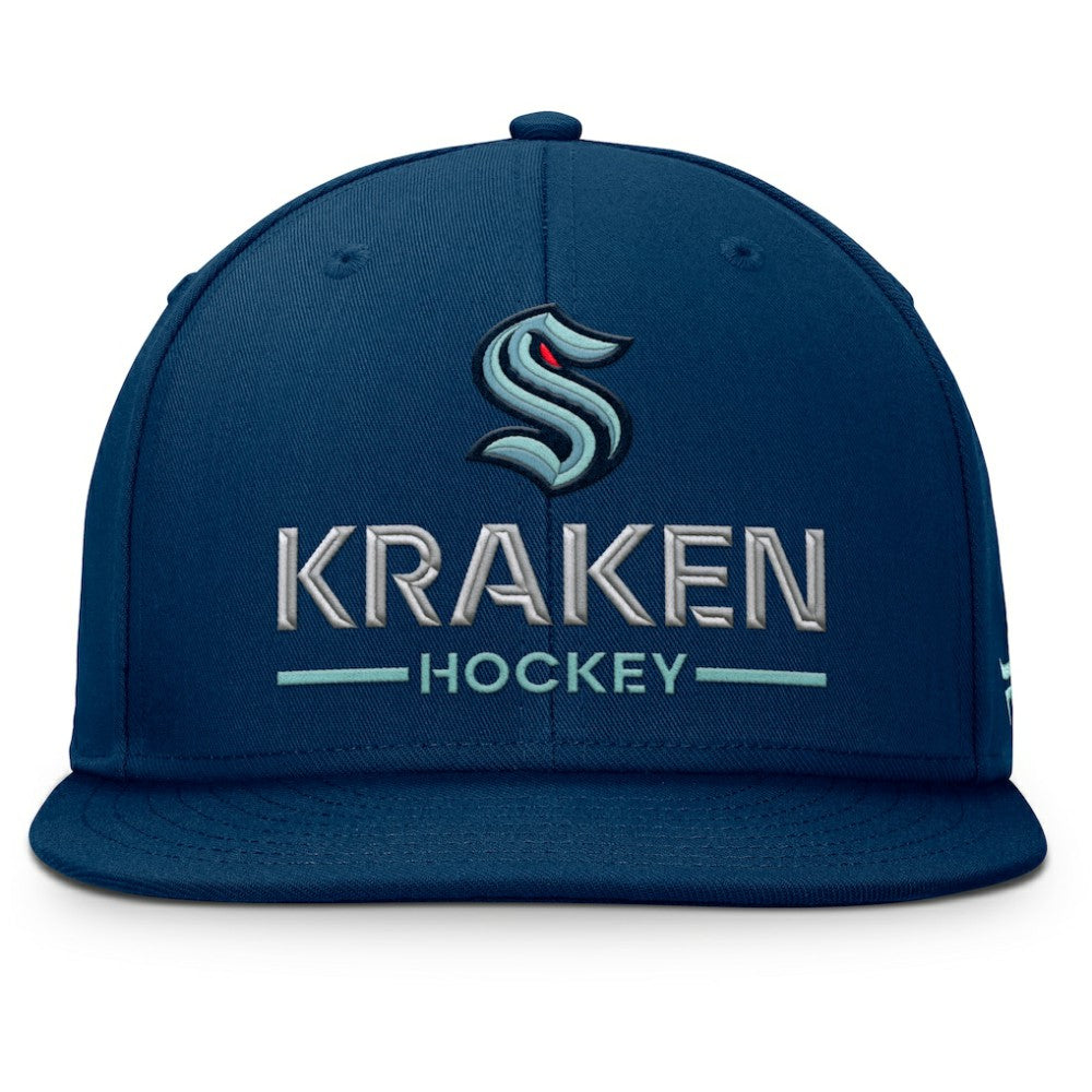 NHL Seattle Kraken Fanatics Authentic Pro Rink Lockup Snapback Hat - Deep Sea Blue