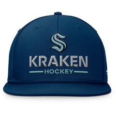 NHL Seattle Kraken Fanatics Authentic Pro Rink Lockup Snapback Hat - Deep Sea Blue