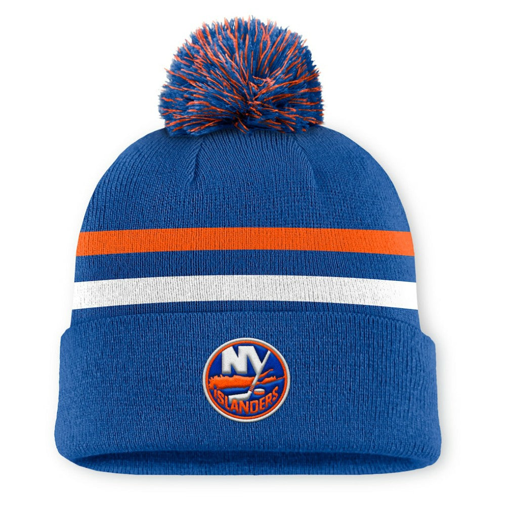 NHL New York Islanders Fanatics Authentic Pro Rink Cuffed Knit Hat with Pom - Royal