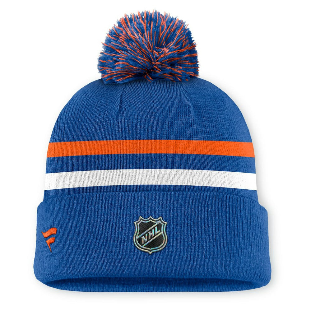 NHL New York Islanders Fanatics Authentic Pro Rink Cuffed Knit Hat with Pom - Royal