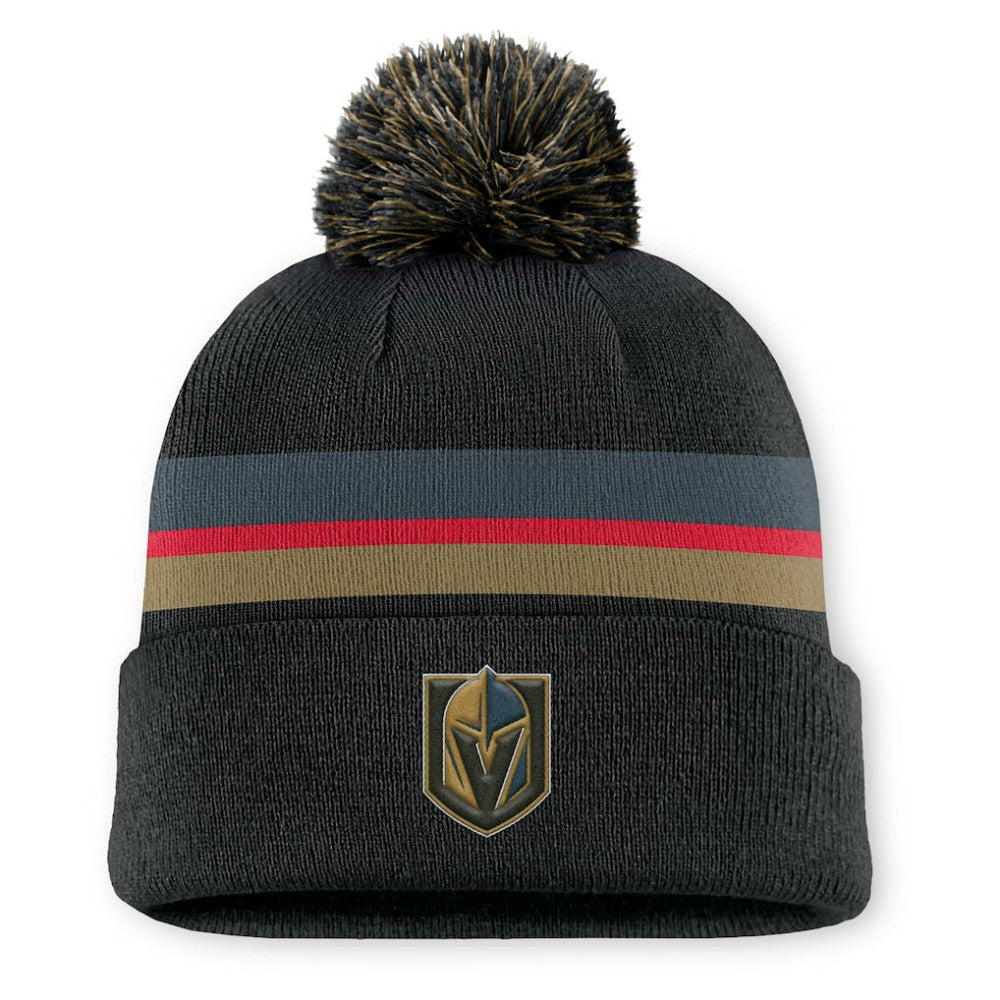 NHL Vegas Golden Knights Fanatics Authentic Pro Rink Cuffed Knit Hat with Pom - Charcoal