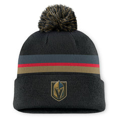 NHL Vegas Golden Knights Fanatics Authentic Pro Rink Cuffed Knit Hat with Pom - Charcoal