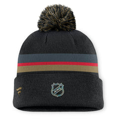 NHL Vegas Golden Knights Fanatics Authentic Pro Rink Cuffed Knit Hat with Pom - Charcoal
