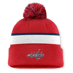 NHL Washington Capitals Fanatics Authentic Pro Rink Cuffed Knit Hat with Pom - Red